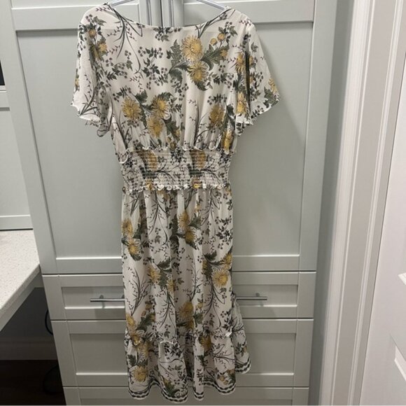 NWOT MAX STUDIO Floral Layered Dress Elastic Waist Womens Size Large - Picture 8 of 11